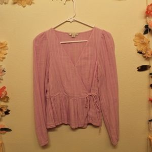 American Eagle Women's Light Purple Shirt/Blouse